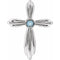 Pendentif croix en aigue-marine naturelle blanche 14 carats
