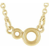 Monture de collier 16" sertie de diamants ronds de 3 mm en or jaune 14 carats, sertis clos.