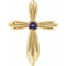 Pendentif croix en améthyste naturelle jaune 14 carats