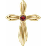 Pendentif croix en grenat naturel jaune 14 carats du Mozambique