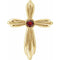 Pendentif croix en grenat naturel jaune 14 carats du Mozambique
