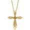 Collier croix en citrine naturelle jaune 14 carats, 40-45 cm