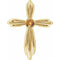 Pendentif croix en citrine naturelle jaune 14 carats