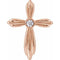 Pendentif croix en or rose 14 carats serti de diamants naturels (0,06 carat au total).
