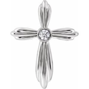 Pendentif croix en argent sterling avec diamants naturels (0,06 carat au total)