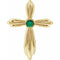 Pendentif croix en émeraude jaune 14 carats de synthèse