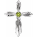 Pendentif croix en péridot naturel blanc 14 carats