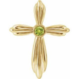 Pendentif croix en péridot naturel jaune 14 carats