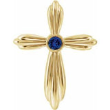 Pendentif croix en saphir jaune 14 carats de laboratoire