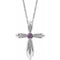 Collier croix en alexandrite naturelle blanche 14 carats, 40-45 cm