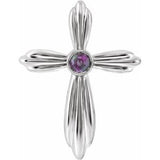 Pendentif croix en alexandrite blanche 14 carats de synthèse
