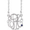 Collier monogramme 3 initiales en argent sterling plaqué or jaune 14 carats, 30 mm, imitation péridot, 45,7 cm (18 pouces).