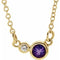 Collier de 40 cm (16 pouces) en or 14 carats, améthyste jaune naturelle et diamants naturels (0,02 carat au total).
