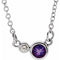 Collier en argent sterling, améthyste naturelle et diamants naturels (0,02 carat au total), 40,6 cm (16 pouces).