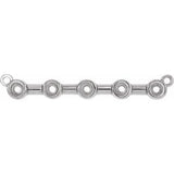 Centre de collier en platine, serti clos rond de 2 mm, style barrette