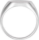 Sterling Silver 22x20 mm Oval Signet Ring