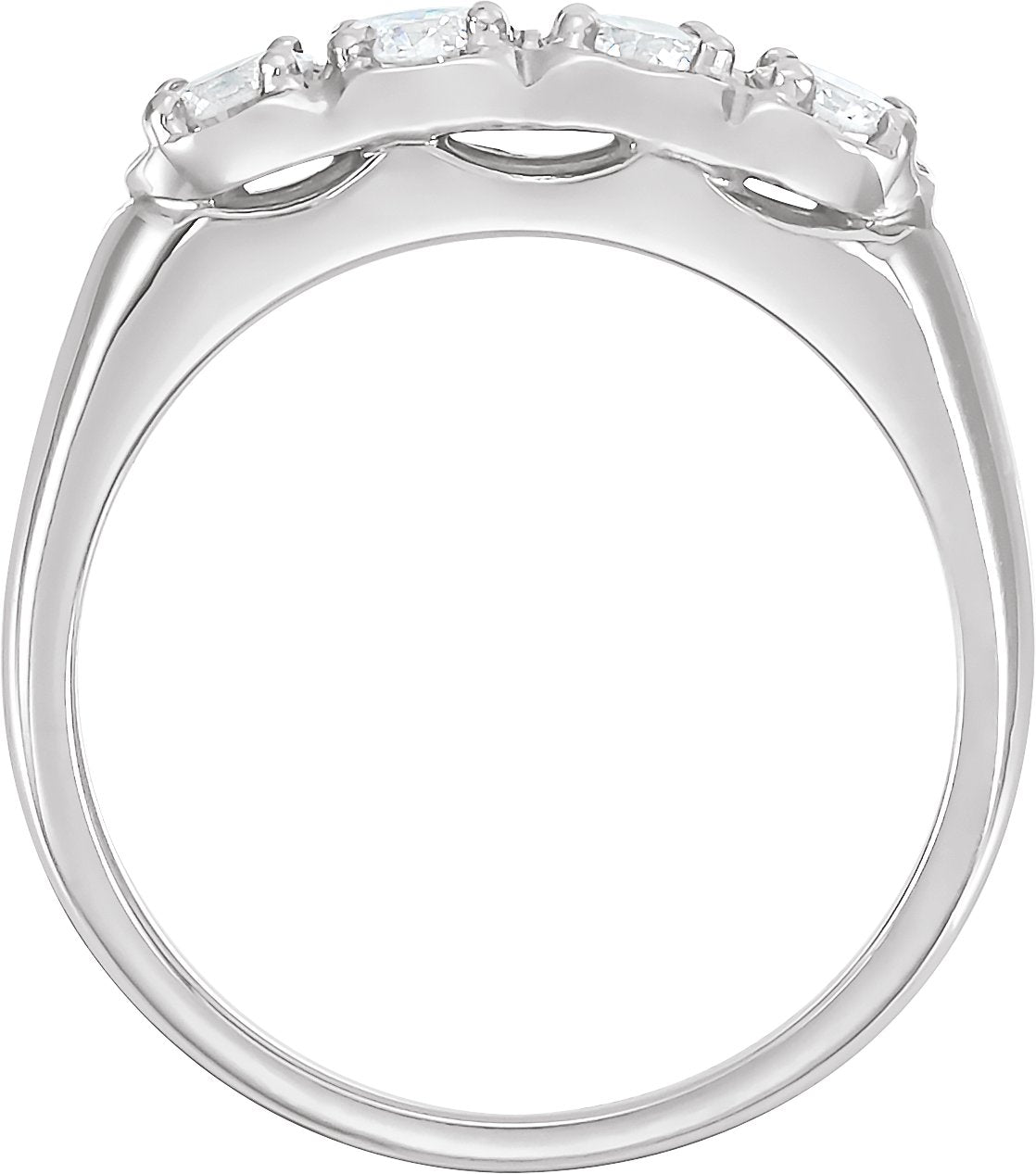 Platinum 5/8 CTW Natural Diamond Four-Stone Anniversary Band