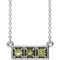 Collier en argent sterling et péridot naturel à trois pierres, 40-45 cm