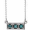 Collier barrette trois pierres en alexandrite naturelle blanche 14 carats, 40-45 cm