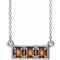 Collier en argent sterling et citrine naturelle à trois pierres, 40-45 cm