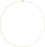 14K Yellow Gold 1 mm Adjustable Cable 16-18"Chain