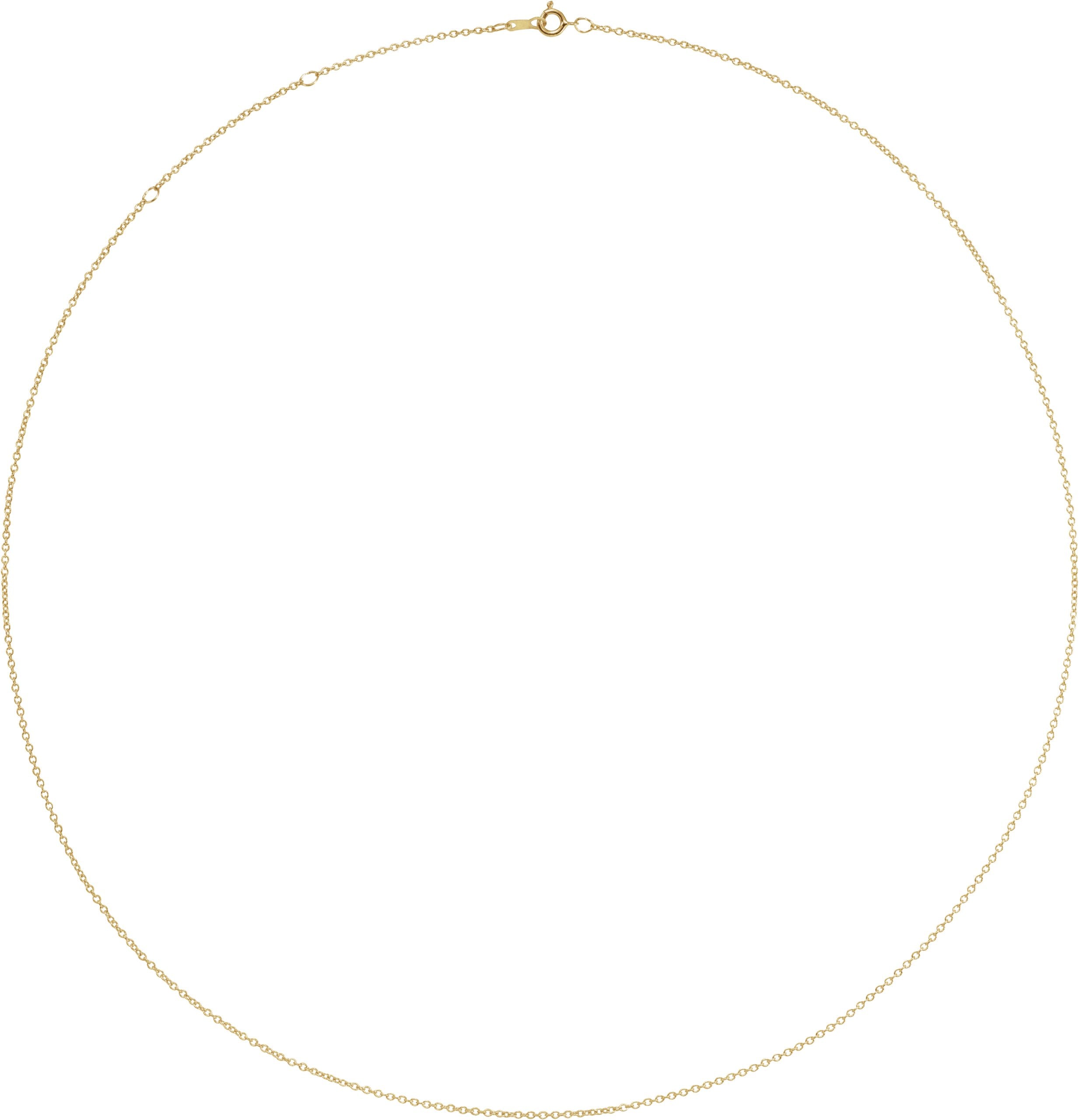 14K Yellow Gold 1 mm Adjustable Cable 16-18"Chain