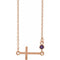 Collier croix latérale en or rose 14 carats et améthyste naturelle, 40-45 cm