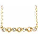 Collier serti clos semi-permanent en or jaune 14 carats, diamants naturels de 0,08 carat au total, 40 à 45 cm (16 à 18 pouces).