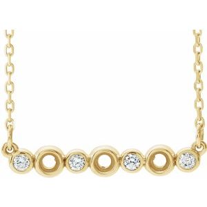 Collier serti clos semi-permanent en or jaune 14 carats, diamants naturels de 0,08 carat au total, 40 à 45 cm (16 à 18 pouces).