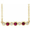 Collier serti clos de rubis jaune de laboratoire 14 carats et de diamants naturels (0,08 carat au total), longueur 40-45 cm (16-18 pouces).