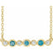 Collier en or jaune 14 carats serti clos de zircon bleu naturel et de diamants naturels (0,08 carat au total), 40-45 cm
