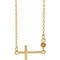 Collier croix latérale en citrine naturelle jaune 14 carats, 40-45 cm