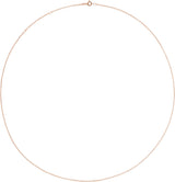 14K Rose Gold 1 mm Adjustable Cable 16-18"Chain
