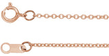 14K Rose Gold 1 mm Adjustable Cable 16-18"Chain