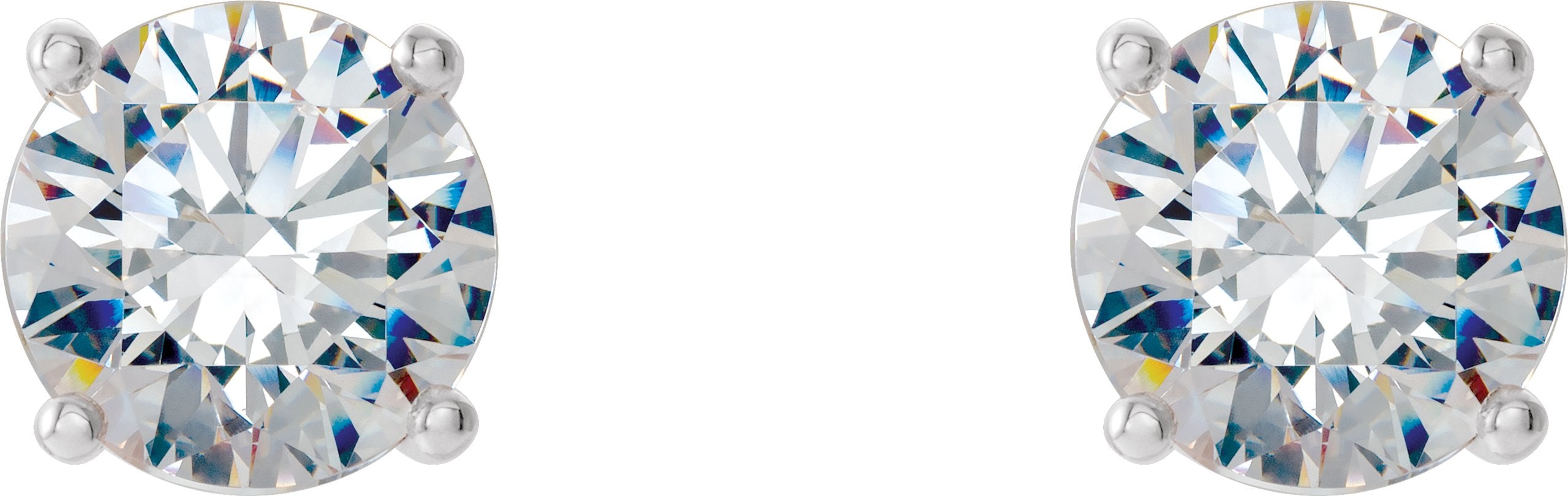 14K White Gold 1 CTW Lab-Grown Diamond 4-Prong Stud Earrings