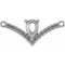 Collier avec pendentif en forme de « V » orné de détails blancs en or 18 carats