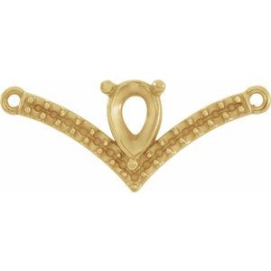 Collier avec pendentif en forme de « V » orné d'un diamant jaune 18 carats