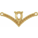 Collier avec pendentif en forme de « V » orné d'un diamant jaune 10 carats