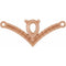 Collier en or 14 carats avec pendentif en forme de « V » orné d'une rose