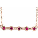Collier avec rubis rose 14 carats de laboratoire serti clos, 45,7 cm (18 pouces)