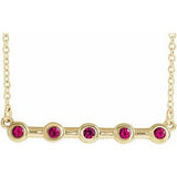 Collier de 45,7 cm (18 pouces) avec rubis jaune 14 carats cultivé en laboratoire et serti clos.