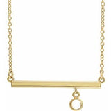 Collier avec pendentif rond en or jaune 14 carats de 3 mm serti clos, barre de 16 pouces
