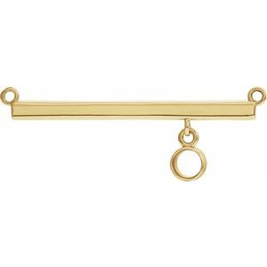 Centre de collier en or jaune 14 carats, barre ronde de 3 mm sertie clos