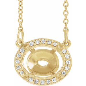 Collier semi-serti de 42 cm (16 1/2") en or jaune 14 carats, serti de diamants naturels ovales de 9 x 7 mm (0,04 carat au total)