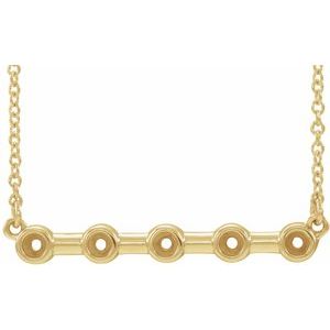 Bague sertie clos ronde en or jaune 14 carats de 2 mm, barrette de 40,6 cm (16 pouces)