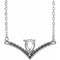 Monture de collier en argent sterling avec accents en forme de V de 18 pouces