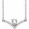 Collier semi-serti en or blanc 14 carats, diamants naturels en forme de poire de 6 x 4 mm (0,06 carat au total), taille poire, 45,7 cm (18 pouces).