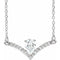 Collier en argent sterling serti de diamants naturels (3/8 carat au total) de 45,7 cm (18 pouces).