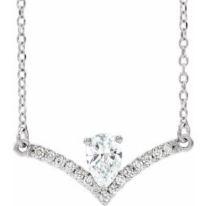 Collier en platine serti de diamants naturels (3/8 carat au total) de 40 cm (16 pouces).