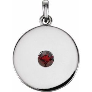Pendentif disque en grenat naturel blanc 14 carats du Mozambique